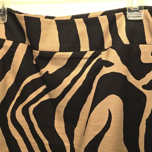 Ann Taylor Loft Petites Women's Brown and Black Zebra Print Mini Skirt Size SP - Picture 3 of 4